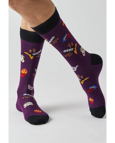Socken Be Rock - Lila Besocks Socke lustige Damen Herren farbige coole socken mit motiv kaufen