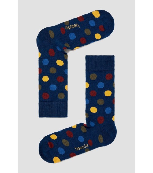 Calzini BePolkadots - Blu navy Besocks calze da uomo per donna divertenti simpatici particolari