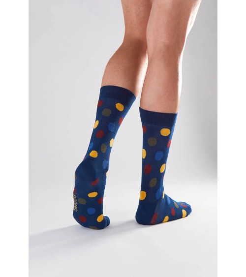 Calzini BePolkadots - Blu navy Besocks calze da uomo per donna divertenti simpatici particolari