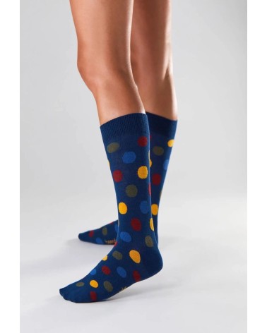 Calzini BePolkadots - Blu navy Besocks calze da uomo per donna divertenti simpatici particolari