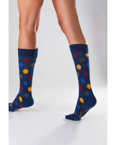 Calzini BePolkadots - Blu navy Besocks calze da uomo per donna divertenti simpatici particolari