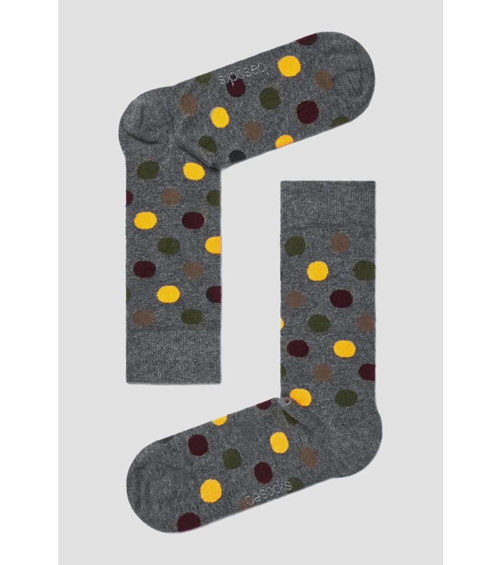Chaussettes BePolkadots - Gris Marengo Besocks jolies pour femme originales pour homme chausset rigolotes drole Suisse