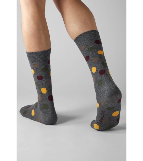 Calzini BePolkadots - Grigio Marengo Besocks calze da uomo per donna divertenti simpatici particolari