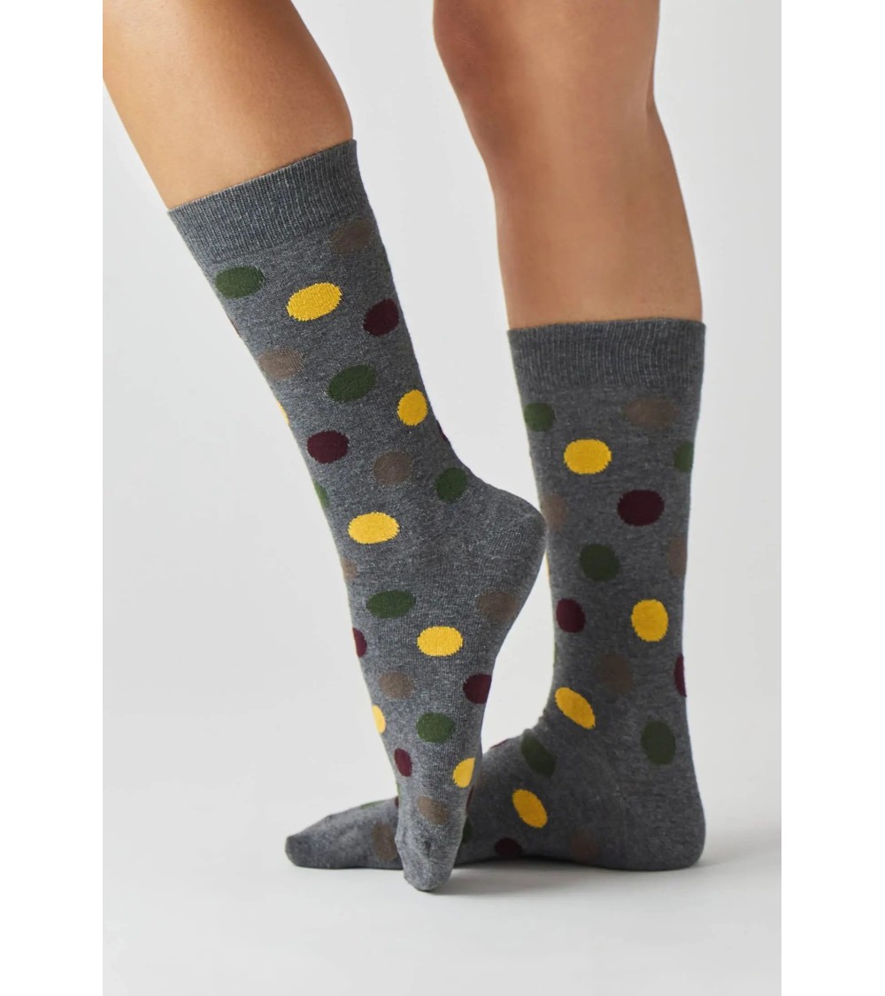 Calzini BePolkadots - Grigio Marengo Besocks calze da uomo per donna divertenti simpatici particolari