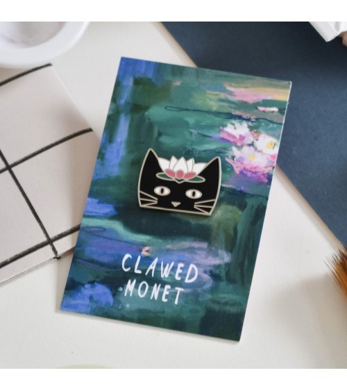 Pin's chat - Clawed Monet Cat Niaski pins rare métal originaux bijoux suisse