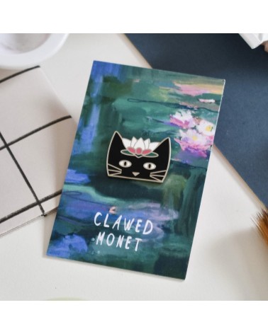 Pin's chat - Clawed Monet Cat Niaski pins rare métal originaux bijoux suisse