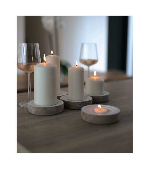 Portacandele in legno - Bougie Woogie - Bianco SwabDesign Candelieri e Portacandele design svizzera originale