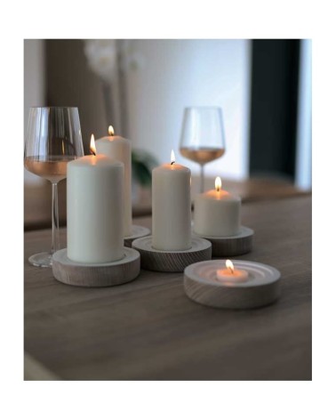 Portacandele in legno - Bougie Woogie - Bianco SwabDesign Candelieri e Portacandele design svizzera originale