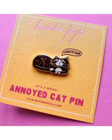 Pin Anstecker - Verärgerte Katze Katinka Feijs Anstecknadel Ansteckpins pins anstecknadeln kaufen