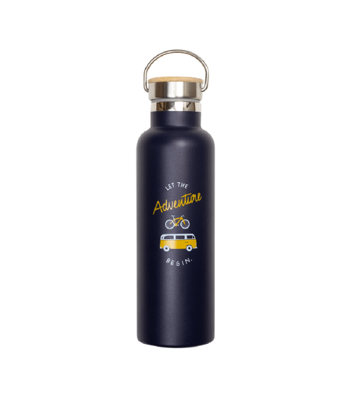 Thermo Trinkflasche - Let the adventure begin Roadtyping Trinkflaschen und Lunchboxen design Schweiz Original