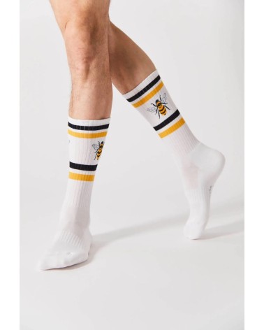 White socks - BeBee Besocks funny crazy cute cool best pop socks for women men