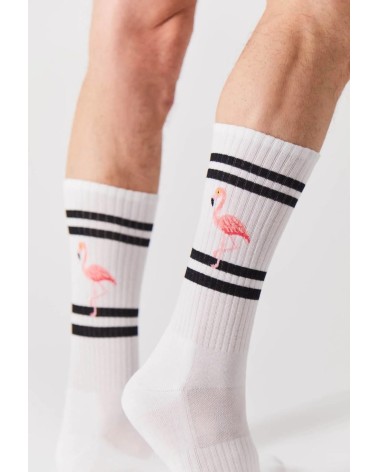 Chaussettes blanches - Be Flamingo Besocks jolies chausset pour homme femme fantaisie drole originales