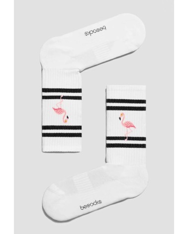 Chaussettes blanches - Be Flamingo Besocks jolies pour femme originales pour homme chausset rigolotes drole Suisse