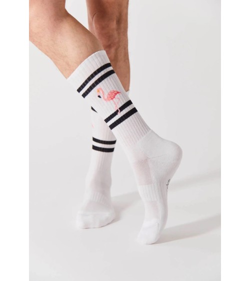 Chaussettes blanches - Be Flamingo Besocks jolies pour femme originales pour homme chausset rigolotes drole Suisse