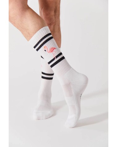 White socks - Be Flamingo Besocks funny crazy cute cool best pop socks for women men
