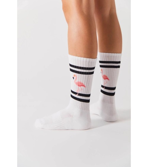 Chaussettes blanches - Be Flamingo Besocks jolies pour femme originales pour homme chausset rigolotes drole Suisse