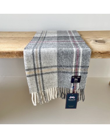 SILVERDALE Grigio / Rosa - Sciarpa di lana merinos Bronte by Moon sciarpa inglese per donna da uomo per donna sciarpe di lana...