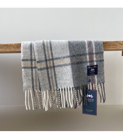 SILVERDALE Gris / Rose - écharpe en laine mérinos Bronte by Moon luxe pour femme homme Suisse Kitatori