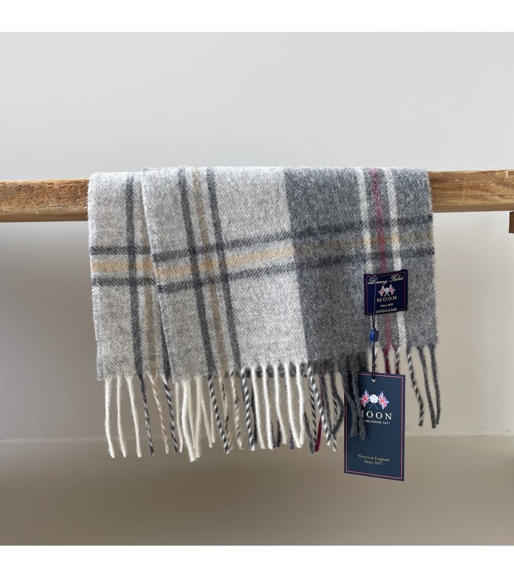 SILVERDALE Silver / Pink - Merino wool scarf Bronte by Moon scarves for women mens scarf Kitatori Switzerland