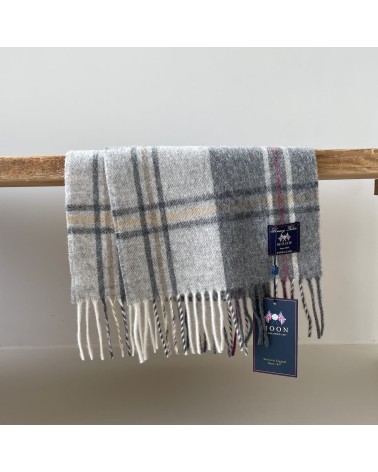 SILVERDALE Silver / Pink - Merino wool scarf Bronte by Moon scarves for women mens scarf Kitatori Switzerland