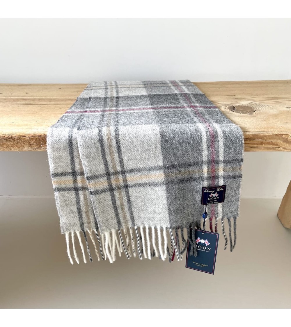 SILVERDALE Silver / Pink - Merino wool scarf Bronte by Moon scarves for women mens scarf Kitatori Switzerland