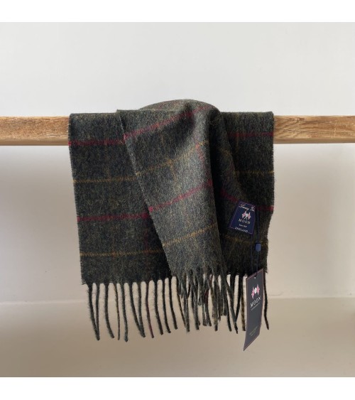 WINDOWPANE Verde - Sciarpa di lana e cashmere Bronte by Moon sciarpa inglese per donna da uomo per donna sciarpe di lana eleg...