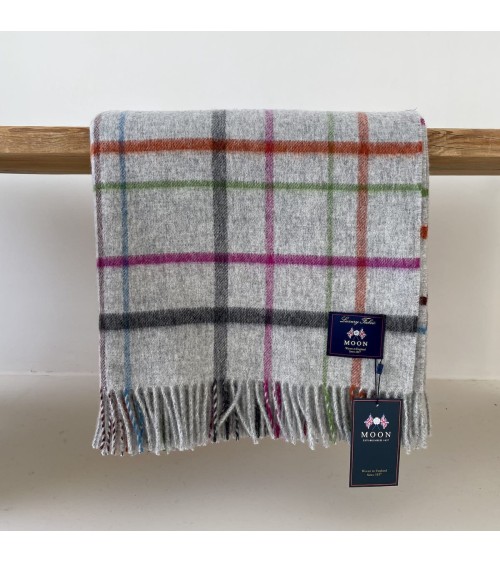Variable WINDOWPANE Grey / Multi - Wool blanket Bronte by Moon Throw and Blanket design switzerland original