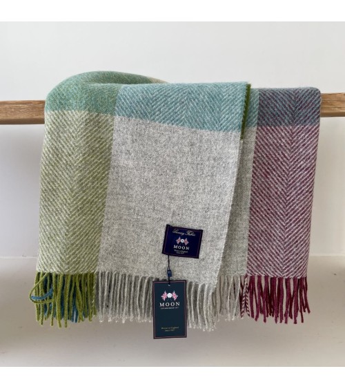 Plaid HARLAND Heather - Couverture en pure laine vierge Bronte by Moon anglaise plaid tartan ecossais 100 laine highland