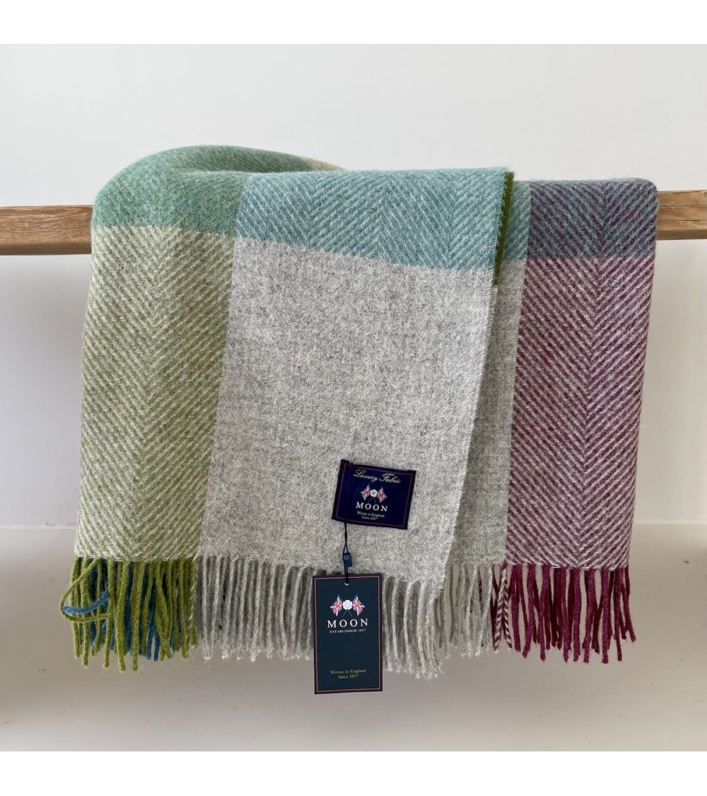 Pure new wool blanket HARLAND Heather Bronte by Moon