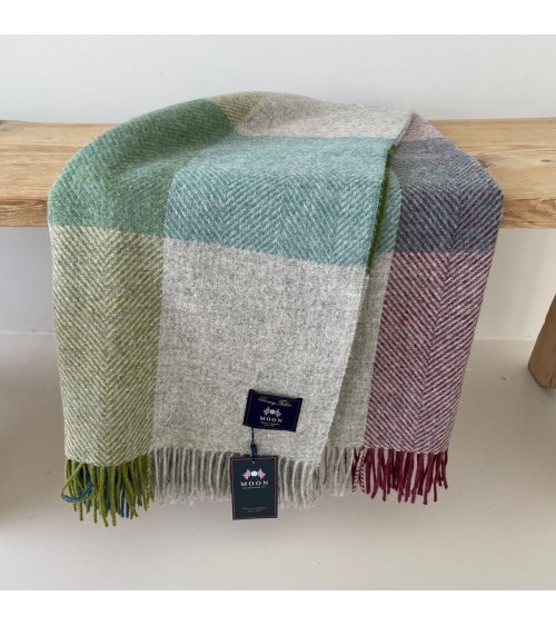 Plaid HARLAND Heather - Couverture en pure laine vierge Bronte by Moon anglaise plaid tartan ecossais 100 laine highland