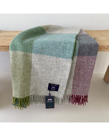 Plaid HARLAND Heather - Couverture en pure laine vierge Bronte by Moon anglaise plaid tartan ecossais 100 laine highland