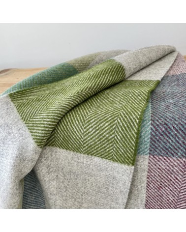 Plaid HARLAND Heather - Couverture en pure laine vierge Bronte by Moon anglaise plaid tartan ecossais 100 laine highland