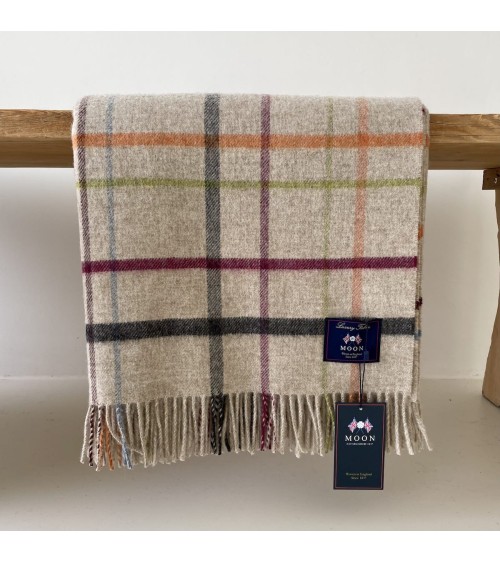 Variable WINDOWPANE Beige / Multi - Wool blanket Bronte by Moon Throw and Blanket design switzerland original