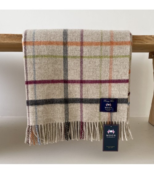 Variable WINDOWPANE Beige / Multi - Coperta in lana Bronte by Moon Coperte e Plaid design svizzera originale