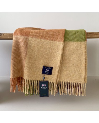 HARLAND Sunset - Pure new wool blanket Bronte by Moon warm cozy soft sofa throw blanket picnic throws and blankets