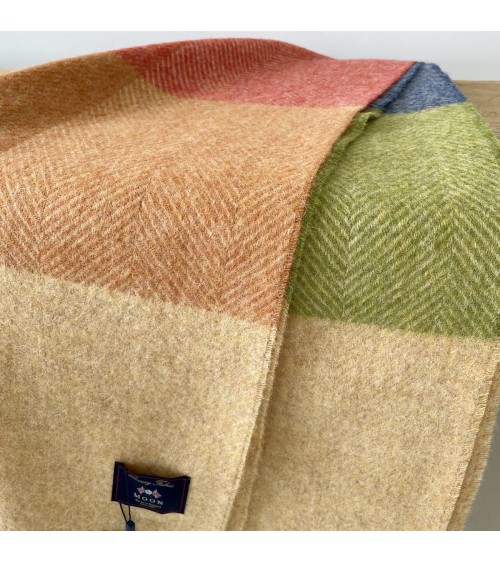 HARLAND Sunset - Pure new wool blanket Bronte by Moon best for sofa throw warm cozy soft