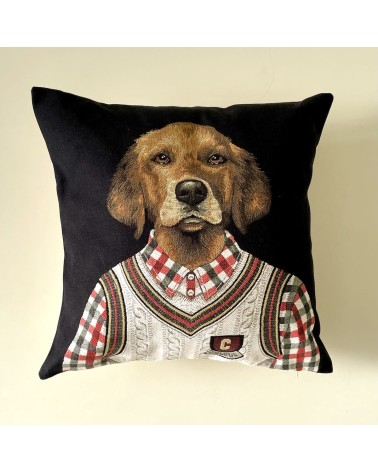 Golden Retriever, Preppy Look - Cushion cover Yapatkwa decorative accent throw pillows cases sofa original