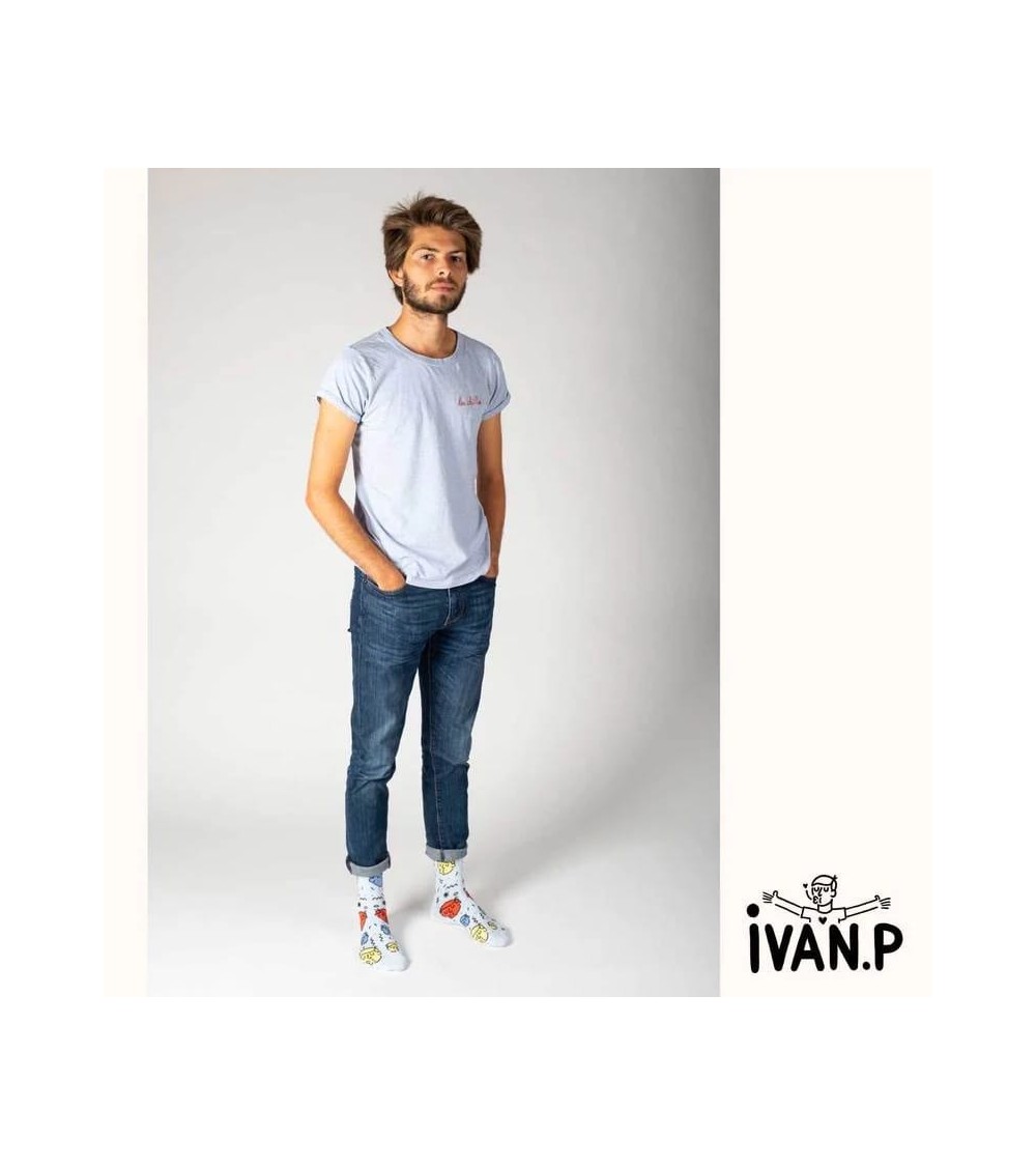 Chaussettes - Ivan Peev - Heads of Travis Label Chaussette jolies pour femme originales pour homme chausset rigolotes drole S...