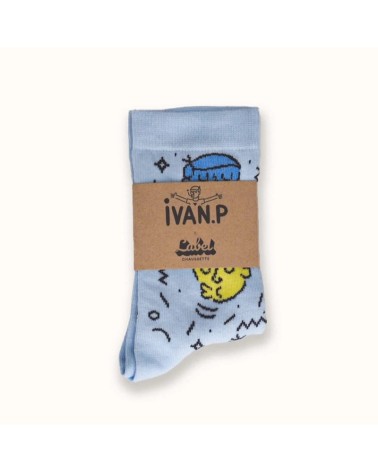 Calzini - Ivan Peev - Heads of Travis Label Chaussette calze da uomo per donna divertenti simpatici particolari