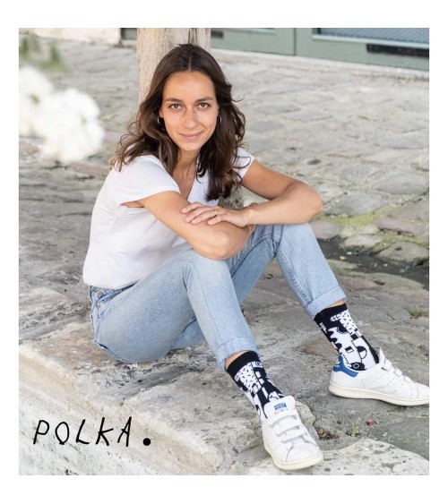Socks - Polka Label Chaussette funny crazy cute cool best pop socks for women men
