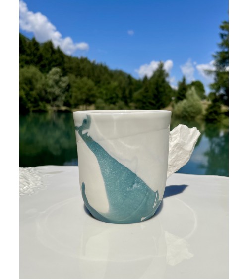 Large Porcelain Mug - Vapor Blue Maison Dejardin coffee tea cup mug funny