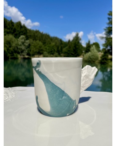 Mug, grosse tasse en porcelaine - Vapor Bleu Maison Dejardin design à café thé cappuccino originale grande grosse original fun