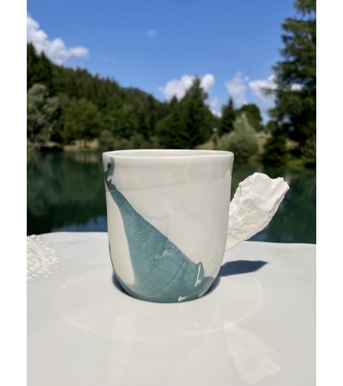 Mug, grosse tasse en porcelaine - Vapor Bleu Maison Dejardin design à café thé cappuccino originale grande grosse original fun