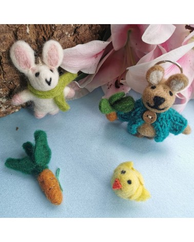 Häschen mit Strickjacke - Filz Schlüsselanhänger Felt so good geschenkidee schweiz kaufen