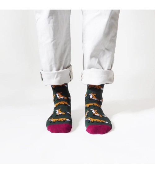 Sauvez les Renards - Chaussettes en bambou Bare Kind jolies pour femme originales pour homme chausset rigolotes drole Suisse