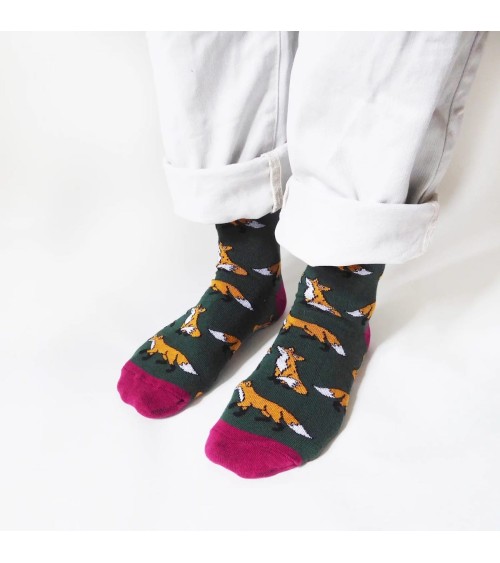 Sauvez les Renards - Chaussettes en bambou Bare Kind jolies pour femme originales pour homme chausset rigolotes drole Suisse