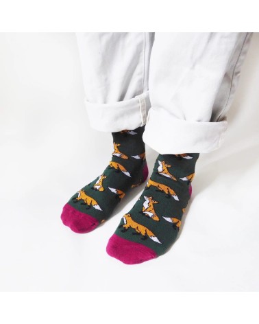 Sauvez les Renards - Chaussettes en bambou Bare Kind jolies pour femme originales pour homme chausset rigolotes drole Suisse