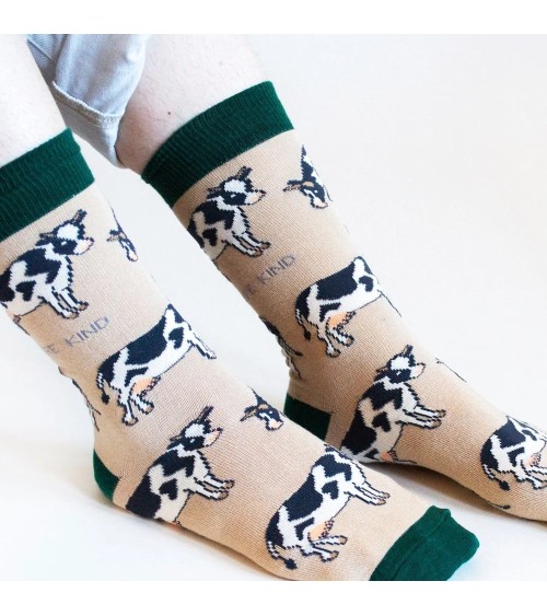 Rettet die Kühe - Bambus Socken Bare Kind Socke lustige Damen Herren farbige coole socken mit motiv kaufen