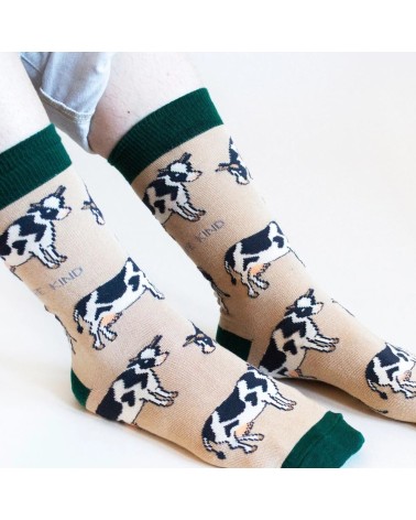 Sauvez les Vaches - Chaussettes en bambou Bare Kind jolies pour femme originales pour homme chausset rigolotes drole Suisse
