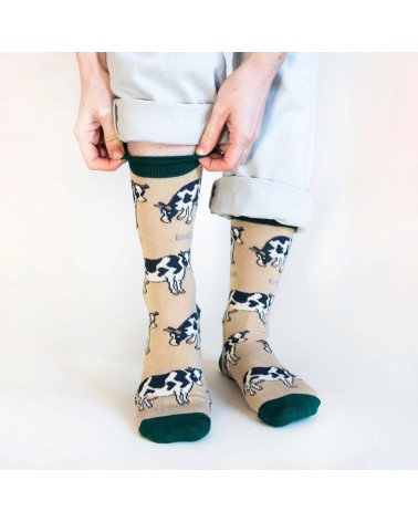 Sauvez les Vaches - Chaussettes en bambou Bare Kind jolies pour femme originales pour homme chausset rigolotes drole Suisse